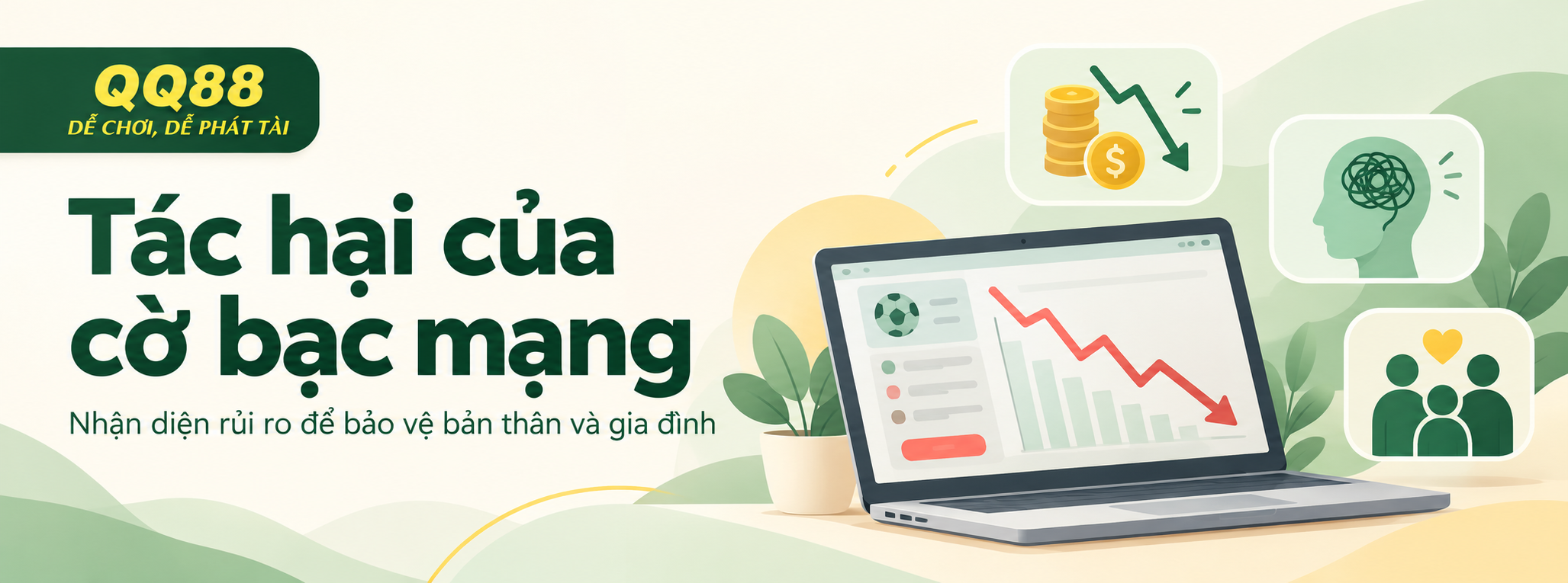 banner về tác hại của cờ bạc mạng